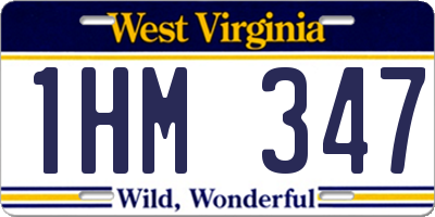 WV license plate 1HM347