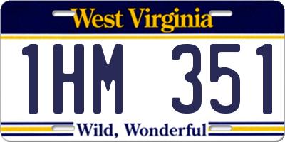 WV license plate 1HM351