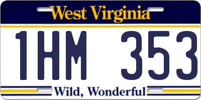 WV license plate 1HM353