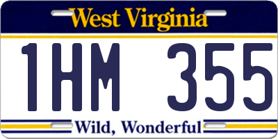 WV license plate 1HM355