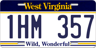 WV license plate 1HM357