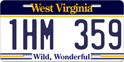 WV license plate 1HM359