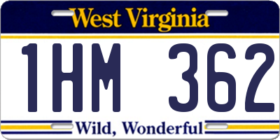 WV license plate 1HM362