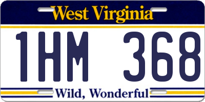 WV license plate 1HM368