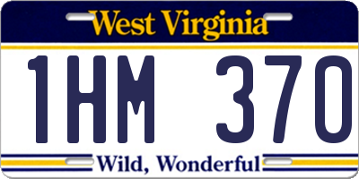 WV license plate 1HM370