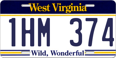 WV license plate 1HM374
