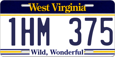 WV license plate 1HM375