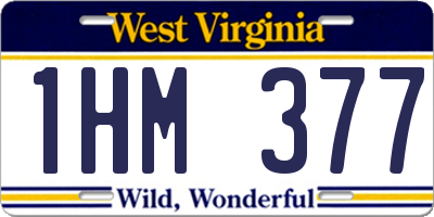 WV license plate 1HM377