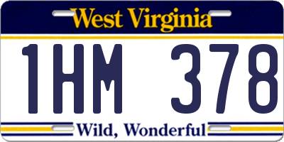 WV license plate 1HM378