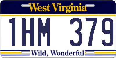 WV license plate 1HM379
