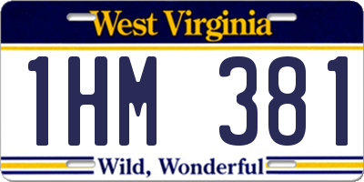 WV license plate 1HM381