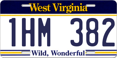 WV license plate 1HM382