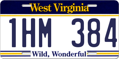 WV license plate 1HM384