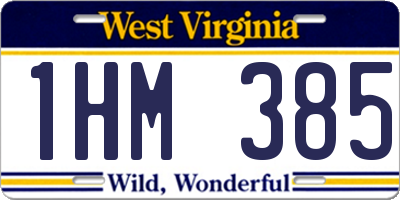 WV license plate 1HM385