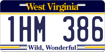 WV license plate 1HM386