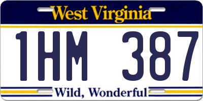 WV license plate 1HM387