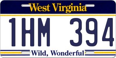 WV license plate 1HM394