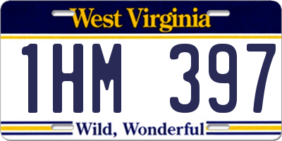 WV license plate 1HM397