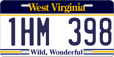 WV license plate 1HM398