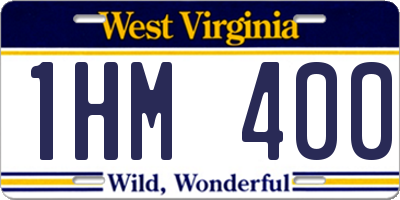WV license plate 1HM400