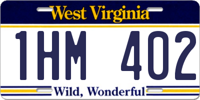 WV license plate 1HM402