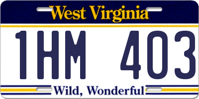 WV license plate 1HM403