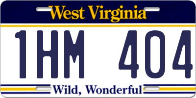 WV license plate 1HM404