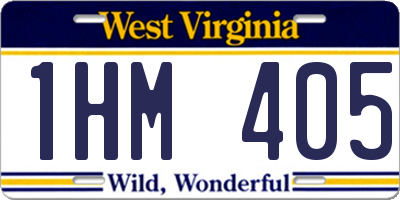 WV license plate 1HM405