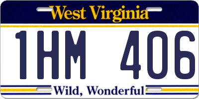 WV license plate 1HM406