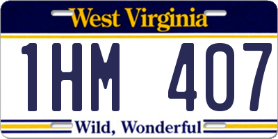 WV license plate 1HM407