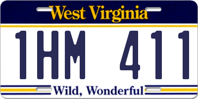 WV license plate 1HM411
