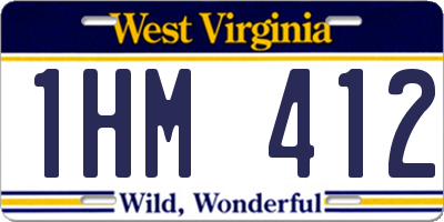 WV license plate 1HM412