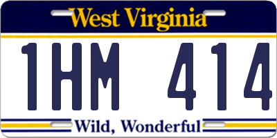 WV license plate 1HM414