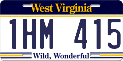 WV license plate 1HM415