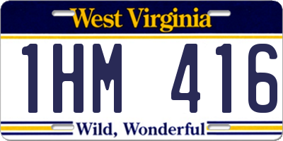 WV license plate 1HM416