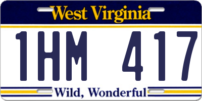 WV license plate 1HM417