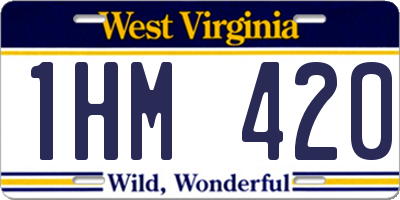 WV license plate 1HM420