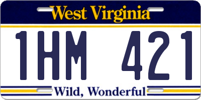 WV license plate 1HM421