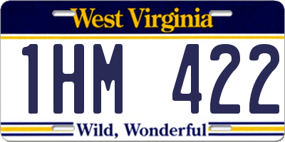 WV license plate 1HM422