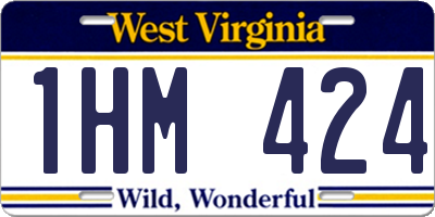 WV license plate 1HM424