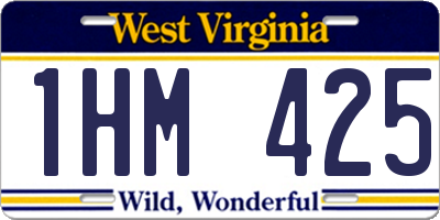 WV license plate 1HM425
