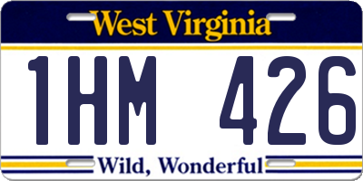 WV license plate 1HM426