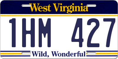 WV license plate 1HM427