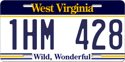 WV license plate 1HM428
