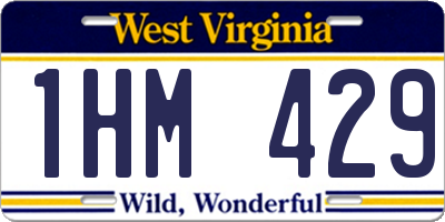WV license plate 1HM429