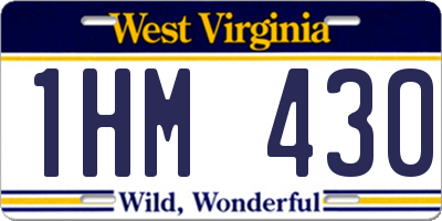 WV license plate 1HM430