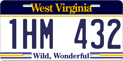 WV license plate 1HM432