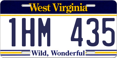 WV license plate 1HM435