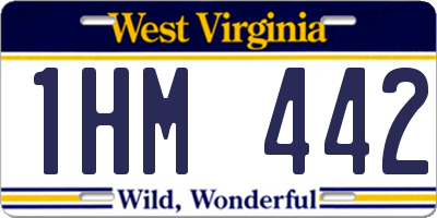 WV license plate 1HM442