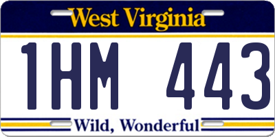 WV license plate 1HM443